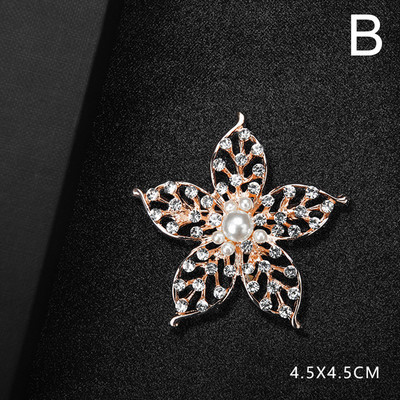 Κοσμήματα μόδας Υψηλής ποιότητας Vintage Χρυσό Χρώμα Καρφίτσα Καρφίτσα Κρύσταλλα Απομίμηση στρας Απομίμηση Μαργαριτάρι λουλούδι καρφίτσα αξεσουάρ γάμου