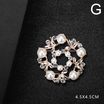 Κοσμήματα μόδας Υψηλής ποιότητας Vintage Χρυσό Χρώμα Καρφίτσα Καρφίτσα Κρύσταλλα Απομίμηση στρας Απομίμηση Μαργαριτάρι λουλούδι καρφίτσα αξεσουάρ γάμου