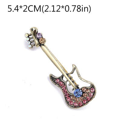 Mados Muzikos instrumentai Sagės Gitara Fortepijonas Kalnų krištolinis krištolinis emalis Atvartų segtukai moterims Mergaičių kostiumų segtukai Priedai