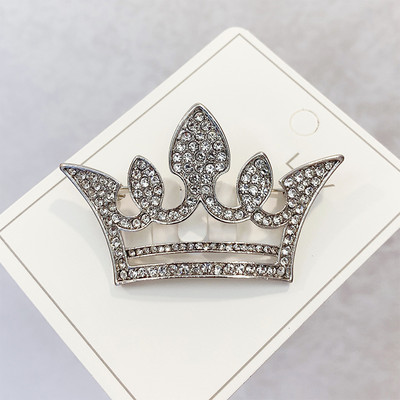 Modni krunski broševi Zlatno srebrna boja Rhinestones Biserna igla za rever Haljina Dekoracija Kopča Bedž Nakit Dodaci za žene