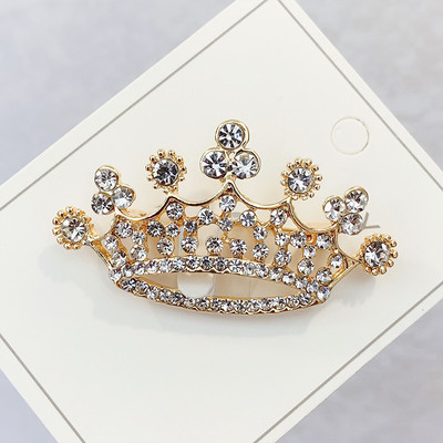 Modni krunski broševi Zlatno srebrna boja Rhinestones Biserna igla za rever Haljina Dekoracija Kopča Bedž Nakit Dodaci za žene