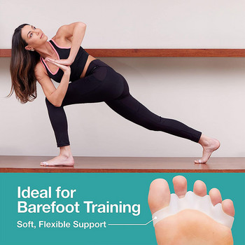 1 чифт силиконови дистанционери за пръстите на краката за правилно подравняване на пръстите на краката, буниони и чукчета за изправяне на пръсти за бягане и йога практика