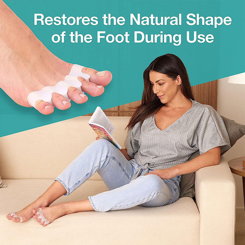 1 ζευγάρι αποστάτες ποδιών σιλικόνης για σωστή ευθυγράμμιση των δακτύλων, ισιωτικά δακτύλων ποδιών και σφυριού για τρέξιμο και πρακτική γιόγκα