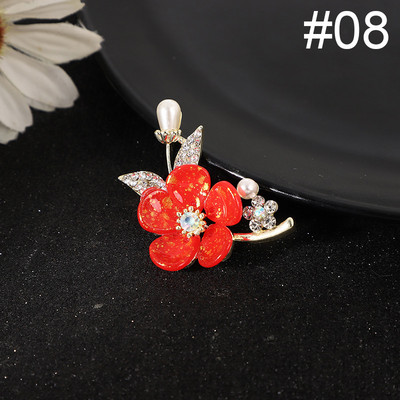 Uus kristallkivist pärlitest lilleprossid, nööpnõelad, elegantsed naiste, tüdrukute pross, mantel, kleit, ülikond, korsa, riided, aksessuaarid