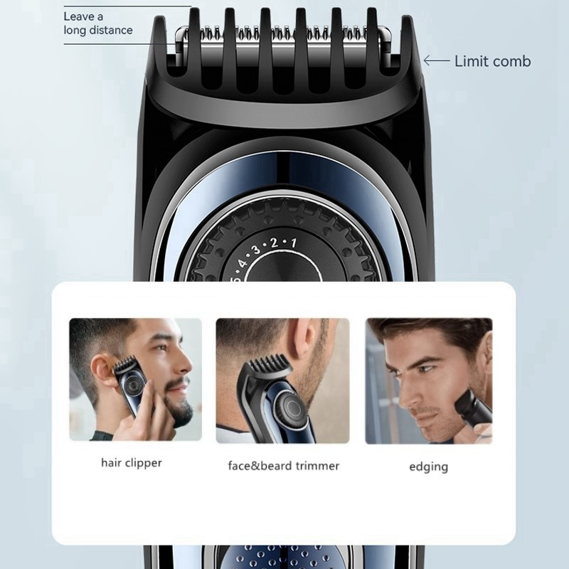 Kemei belaidė reguliuojama 1-10 mm plaukų kirpimo mašinėlė vyrams veido barzdos kirpimo mašinėlė įkraunama krašto plaukų kirpimo mašinėlė elektrinė ličio baterija