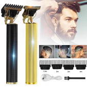 Golden Hair Clipper Επαναφορτιζόμενη ηλεκτρική ξυριστική μηχανή ώθησης T9 Bald Hair Clipper Electric Clipper Blendet Fickmachine for Men Barber