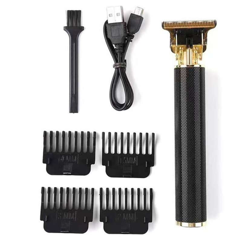 Golden Hair Clipper Επαναφορτιζόμενη ηλεκτρική ξυριστική μηχανή ώθησης T9 Bald Hair Clipper Electric Clipper Blendet Fickmachine for Men Barber