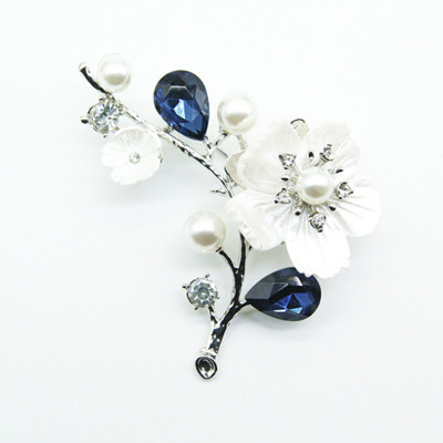 Εξαιρετική γυναικεία καρφίτσα Ένθετη καρφίτσα μπλε ζιργκόν Κομψά πολυτελή αξεσουάρ γυναικείων φορεμάτων που παρευρίσκονται σε κοσμήματα δεξιώσεων