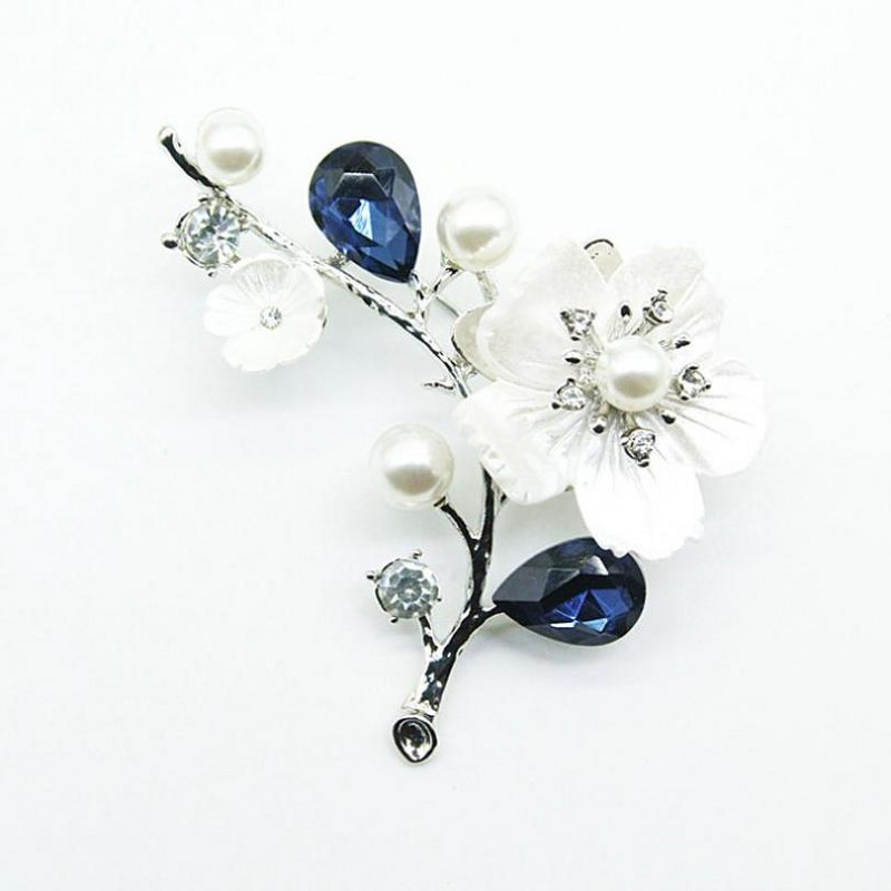Εξαιρετική γυναικεία καρφίτσα Ένθετη καρφίτσα μπλε ζιργκόν Κομψά πολυτελή αξεσουάρ γυναικείων φορεμάτων που παρευρίσκονται σε κοσμήματα δεξιώσεων