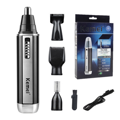 Kemei Πολυλειτουργικό σετ κοπής 4 σε 1 Ανδρικό κουρευτικό Ηλεκτρικό κουρευτικό μύτης Επαγγελματικό καθαριστικό μύτης και αυτιών για γένια