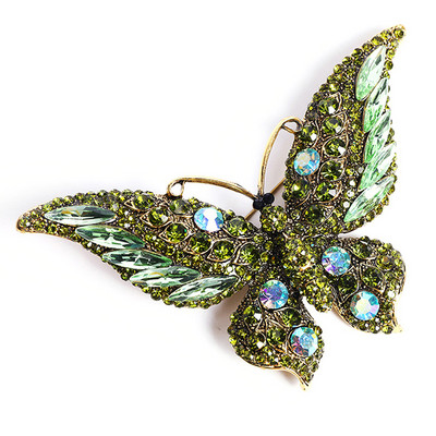 Liblikas pross Luksuslik kristallist nööpnõel naistele peoõhtule, kivist nööpnõelad, moeehted, naiste putukapinn