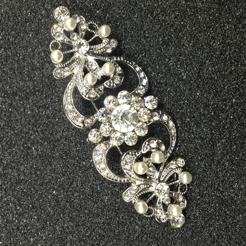 Módna retro nádherná krištáľová zirkónová intarzovaná brošňa s veľkým kvetom pre ženy, svadobné šaty, kostýmové šperky, doplnky, darčeky