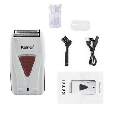 kemei KM-3382 Επαναφορτιζόμενη ξυριστική μηχανή μπαταρίας για άνδρες με διπλή λεπίδα παλινδρομική ξυριστική μηχανή γενειάδας, λιπαρό ψαλίδι κουρέα