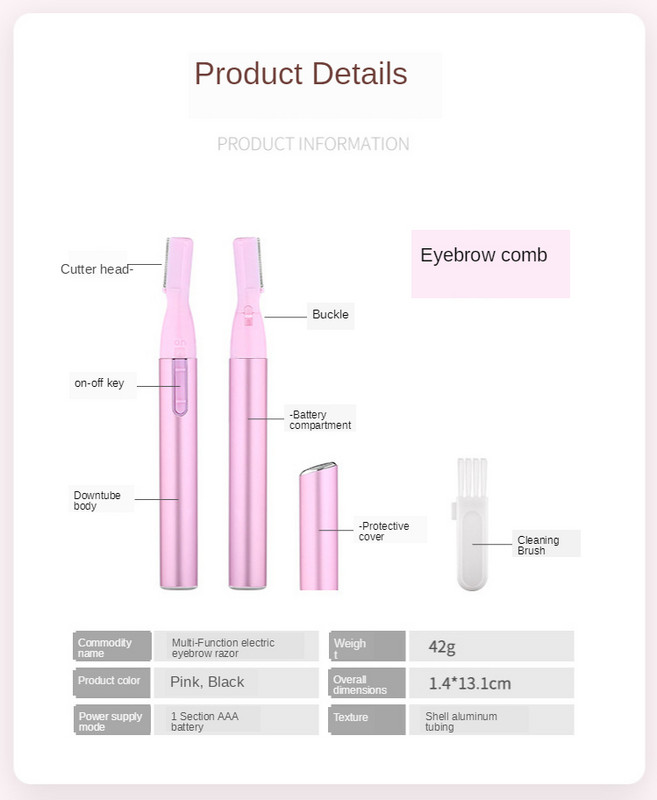 Vyriškas kūno skustuvas skustuvas Epiliatorius mini elektrinis antakių kirpimo mašinėlė plaukų šalinimo priemonė, makiažo įrankiai skustuvas