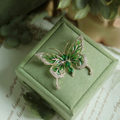 Elegantne naiste klassikaline emailiga liblikas kristallprossid Märgid Vintage keskmise disainiga naiste pulmapidude kleidi nööpnõelad Aksessuaarid