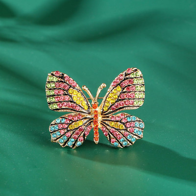 Elegantne naiste klassikaline emailiga liblikas kristallprossid Märgid Vintage keskmise disainiga naiste pulmapidude kleidi nööpnõelad Aksessuaarid