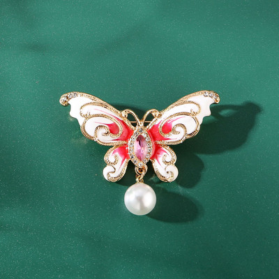 Elegantne naiste klassikaline emailiga liblikas kristallprossid Märgid Vintage keskmise disainiga naiste pulmapidude kleidi nööpnõelad Aksessuaarid