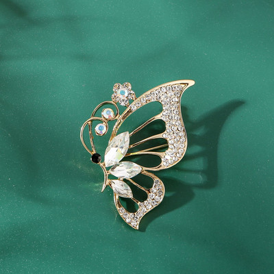 Elegantne naiste klassikaline emailiga liblikas kristallprossid Märgid Vintage keskmise disainiga naiste pulmapidude kleidi nööpnõelad Aksessuaarid