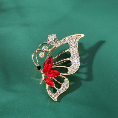 Elegantne naiste klassikaline emailiga liblikas kristallprossid Märgid Vintage keskmise disainiga naiste pulmapidude kleidi nööpnõelad Aksessuaarid