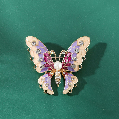 Elegantne naiste klassikaline emailiga liblikas kristallprossid Märgid Vintage keskmise disainiga naiste pulmapidude kleidi nööpnõelad Aksessuaarid