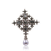 Naiste trend Vintage tsirkoonist inkrusteeritud ristpross, must lahe disainiga ehted ballile banketi kingitus