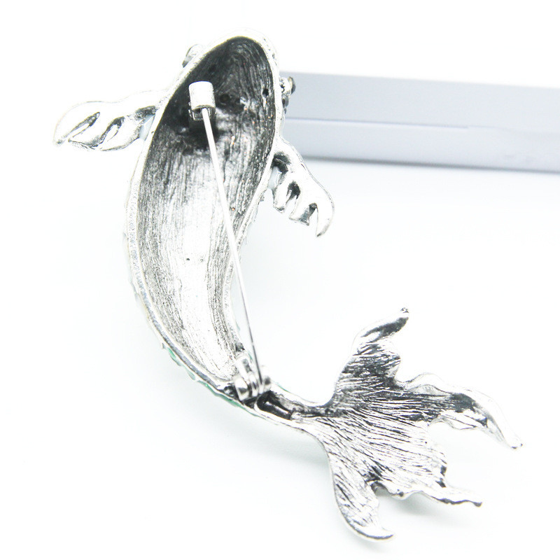 Γυναικεία Μόδα Vintage Κόκκινη Καρφίτσα Ψαριού με Σμάλτο για Κοσμήματα Δείπνων