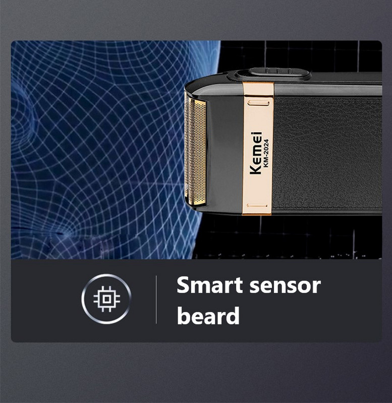 Kemei 2024 skutimosi peiliukų skustuvo galvutė, skirta vyriškam elektriniam skustuvui KM-2024 skustuvo tinklelio tinklelis, originalios barzdos skutimosi dalys