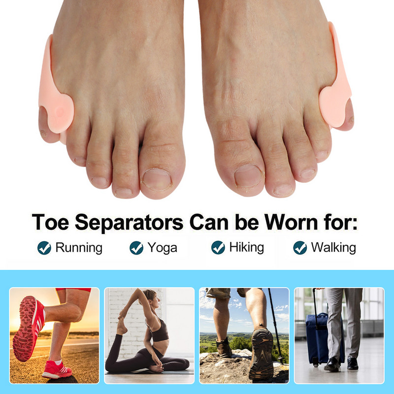 Pexmen 2/4/10 tk Pehme geel Pinky Bunion Corrector Little Toe Separator Bunion padjad maisi kalluse ja villide valu leevendamiseks