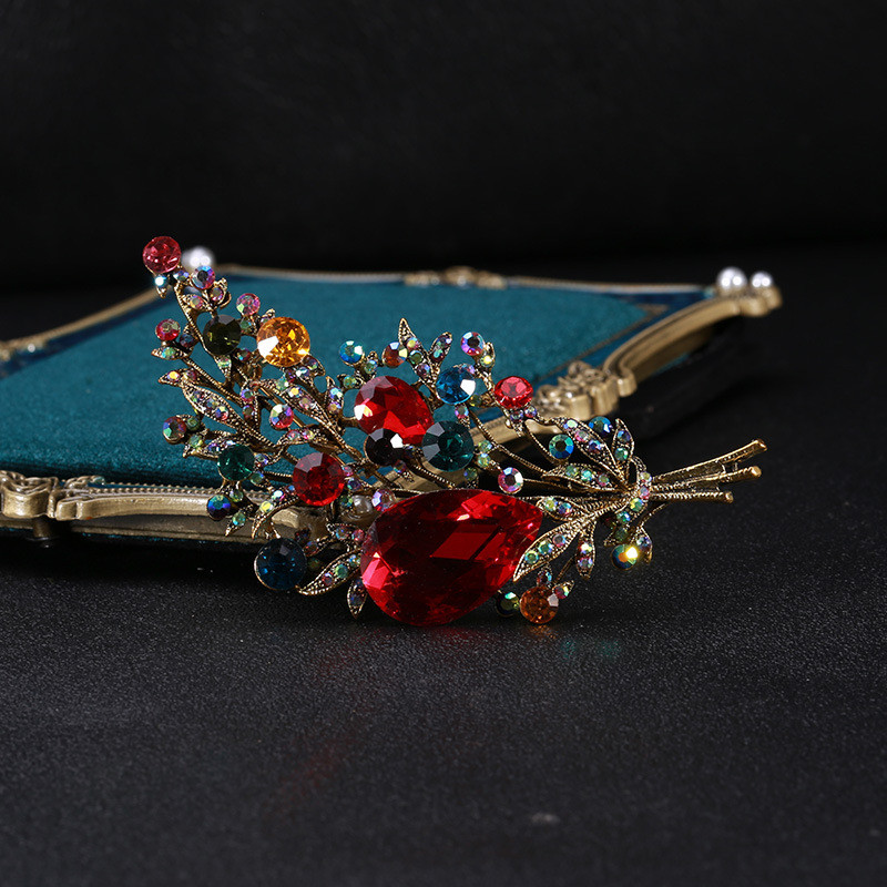 Elegantne ja õrn mitmevärviline tsirkoonist kivikristallkimp prossinõel naistele luksuslik pidulik ehe kingitus