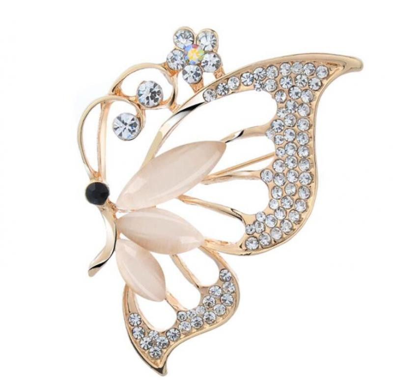 Broșă elegantă și sofisticată, cu cristal de zircon, cu fluture, pentru femei, cu temperament pentru banchet, accesorii versatile pentru îmbrăcăminte