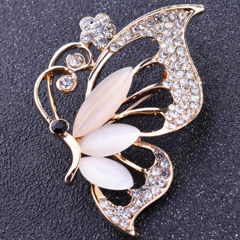 Broșă elegantă și sofisticată, cu cristal de zircon, cu fluture, pentru femei, cu temperament pentru banchet, accesorii versatile pentru îmbrăcăminte