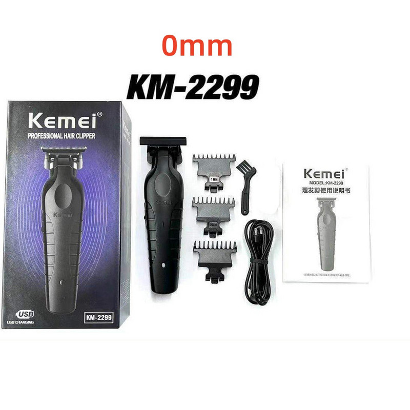 Kemei 2299 Barber bežični trimer za kosu 0 mm Zero Gapped Carving Clipper Detailer Profesionalni električni završni stroj za rezanje