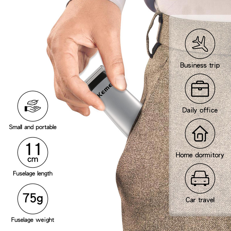 Kemei KM-666 Electric Hair Clipper Professional Mini Portable Hair Clipper Machine Cutting Beard Haircut Razor Ανδρική κουρευτική μηχανή