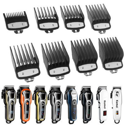 Hair Clipper Limit Comb Guide Προσάρτημα Μέγεθος Barber Replacement 1.5/3/4.5/6/10/13/19/25/mm 8τμχ Σετ Για Kemei KM-1990 PG1990