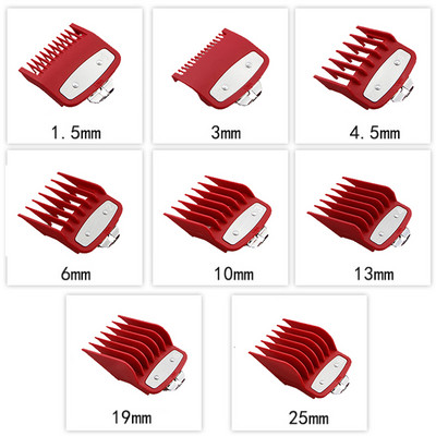 Plaukų kirpimo mašinėlės ribinės šukos kreiptuvo priedo dydis Kirpėjo pakeitimas 1,5/3/4,5/6/10/13/19/25/mm 8 vnt. rinkinys, skirtas Kemei KM-1990 PG1990