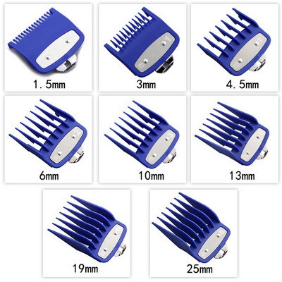 Plaukų kirpimo mašinėlės ribinės šukos kreiptuvo priedo dydis Kirpėjo pakeitimas 1,5/3/4,5/6/10/13/19/25/mm 8 vnt. rinkinys, skirtas Kemei KM-1990 PG1990