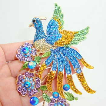Υψηλής ποιότητας Πολύχρωμο Ζιργκόν Peacock Pin Brooch Fashion Charm Γυναικεία κοσμήματα για πάρτι δεξιώσεων
