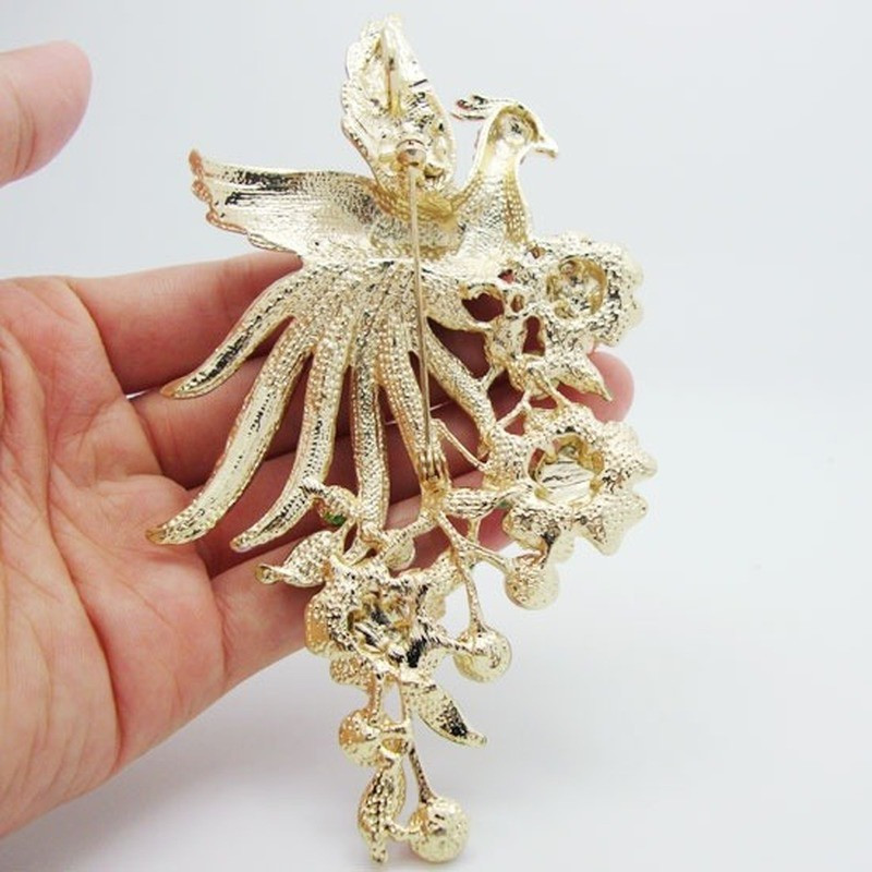 Υψηλής ποιότητας Πολύχρωμο Ζιργκόν Peacock Pin Brooch Fashion Charm Γυναικεία κοσμήματα για πάρτι δεξιώσεων