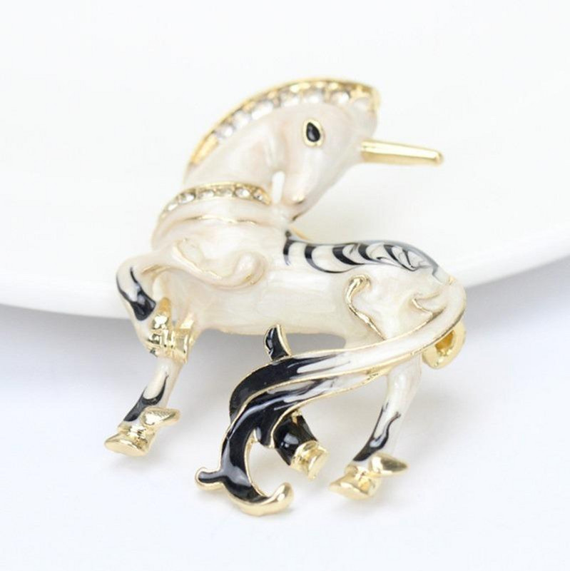 Λεπτή λευκή καρφίτσα μονόκερος για άντρες Γυναικεία Κοστούμια κοσμήματα επετείου