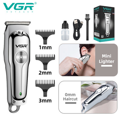 VGR Hair Trimmer Profesionalna punjiva mašina za šišanje T-Blade bežični prijenosni trimer za muškarce V-071
