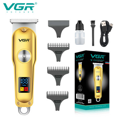 VGR Машинка за подстригване Професионална машина за подстригване Безжична машинка за подстригване Електрическа фризьорска машина за подстригване с цифров дисплей за мъже V-290