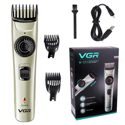 VGR Електрически 1-20 мм регулируем тример за брада за мъже Професионална акумулаторна машинка за подстригване Edge Машина за подстригване Литиев