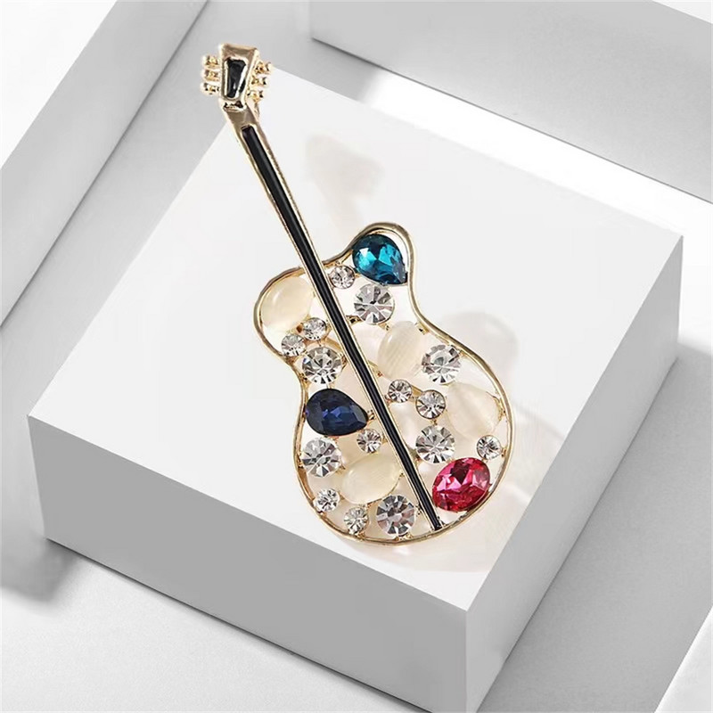 Crystal Creative Guitar Pross Naistele ja Meestele Riietusnõel Luksuslik Õõnes Korsage Opaalkivist Prossid Aksessuaarid