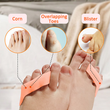 Pexmen 2/4/10Pcs Τριών οπών Pinky Separator Bunion Corrector Pain Relief Little Toe Separator Protector Foot Care Spacer
