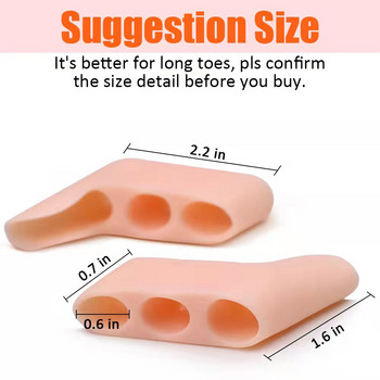 Pexmen 2/4/10Pcs Три дупки Pinky Toe Separator Bunion Corrector Облекчаване на болката Little Toe Separator Protector Foot Care Spacer