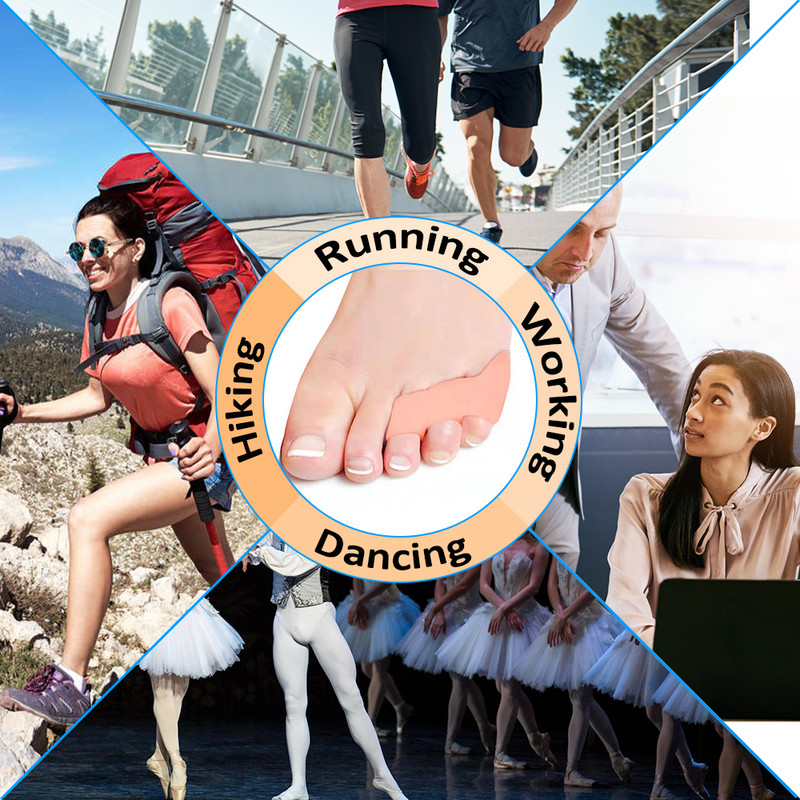 Pexmen 2/4/10Pcs s tri rupice Separator za male nožne prste Korektor za čukljeve Ublažavanje bolova Zaštitnik za odvajanje malog prsta Odstojnik za njegu stopala