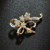 Nová krásna mašľa plná kamienkov, jednoduchá korsážová spona, brošňa s kvetmi, muži a ženy, oblek, sveter, šatka, hidžáb, pinzety