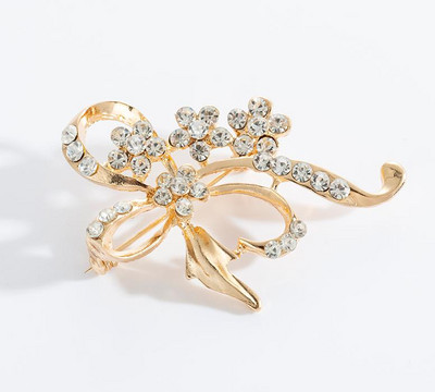 Nová krásna mašľa plná kamienkov, jednoduchá korsážová spona, brošňa s kvetmi, muži a ženy, oblek, sveter, šatka, hidžáb, pinzety