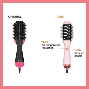 LISAPRO One-Step Hot Air Brush 2.0 Soft Touch Pink Hair Dryer Brush Multifunctional Hair Styler Comb 3 ΣΕ 1 χτένα πιστολάκι μαλλιών