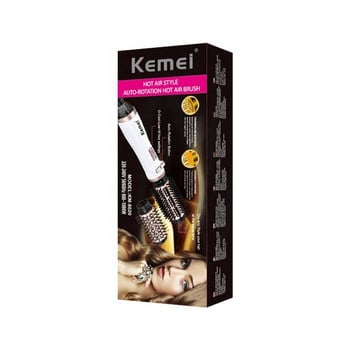 Kemei 2in1 Hot Air Brush Styler Dryer, Rotary Hair Dryer Brush for Salon at Home, 2-in-1 Ηλεκτρική περιστρεφόμενη χτένα για μπούκλες μαλλιών